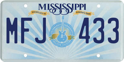 MS license plate MFJ433