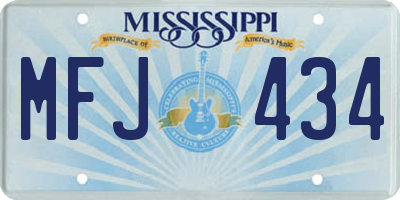 MS license plate MFJ434