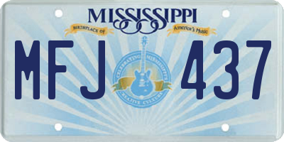 MS license plate MFJ437