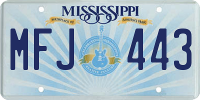 MS license plate MFJ443