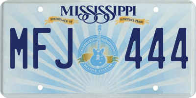 MS license plate MFJ444