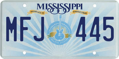 MS license plate MFJ445