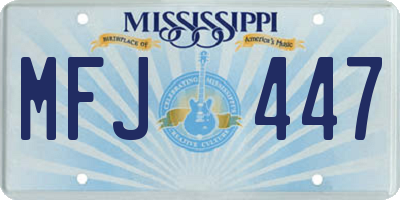 MS license plate MFJ447