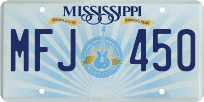 MS license plate MFJ450