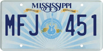 MS license plate MFJ451