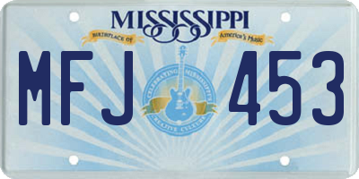 MS license plate MFJ453