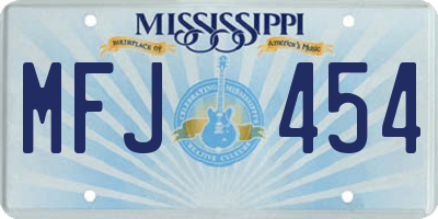 MS license plate MFJ454