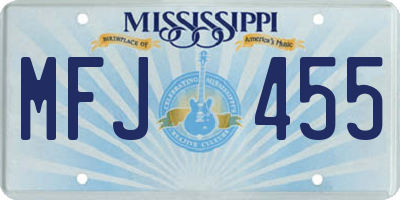 MS license plate MFJ455