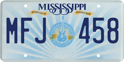 MS license plate MFJ458