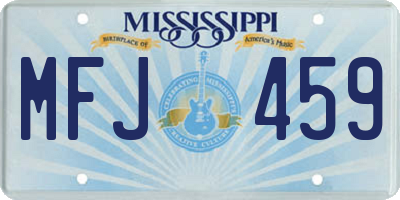 MS license plate MFJ459