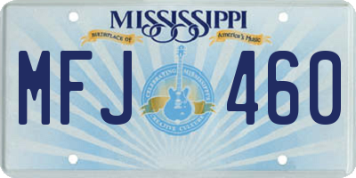 MS license plate MFJ460
