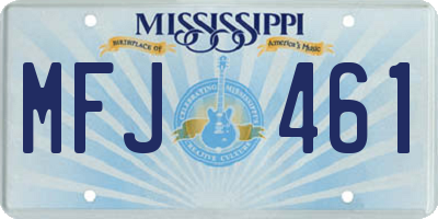 MS license plate MFJ461