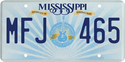 MS license plate MFJ465