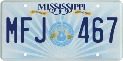 MS license plate MFJ467