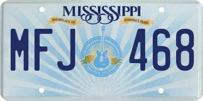 MS license plate MFJ468