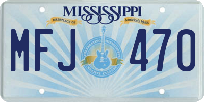 MS license plate MFJ470