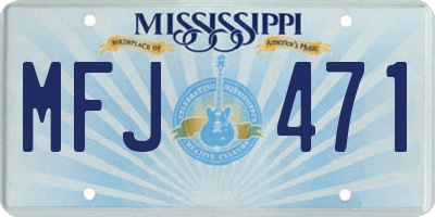 MS license plate MFJ471
