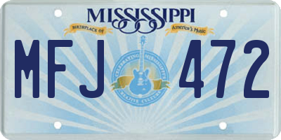 MS license plate MFJ472