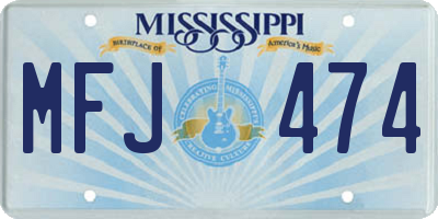 MS license plate MFJ474