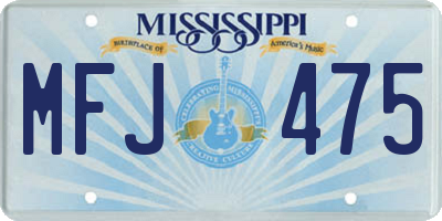 MS license plate MFJ475