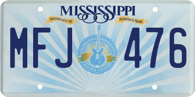 MS license plate MFJ476
