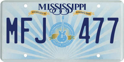 MS license plate MFJ477