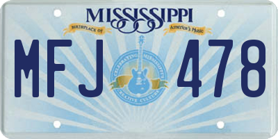 MS license plate MFJ478