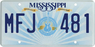MS license plate MFJ481