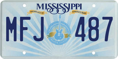MS license plate MFJ487