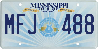 MS license plate MFJ488