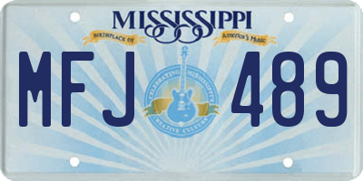 MS license plate MFJ489