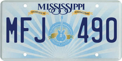 MS license plate MFJ490