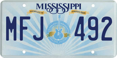 MS license plate MFJ492