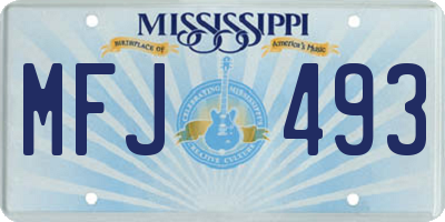 MS license plate MFJ493