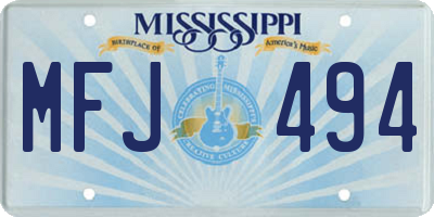 MS license plate MFJ494