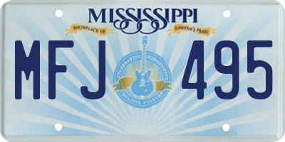 MS license plate MFJ495