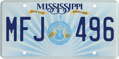MS license plate MFJ496