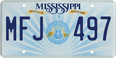 MS license plate MFJ497