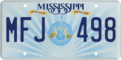 MS license plate MFJ498