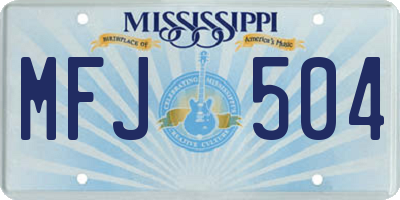 MS license plate MFJ504
