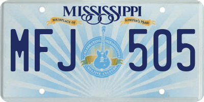 MS license plate MFJ505