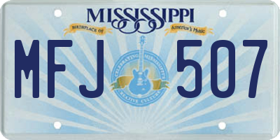 MS license plate MFJ507