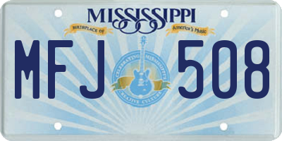 MS license plate MFJ508