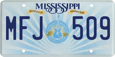 MS license plate MFJ509