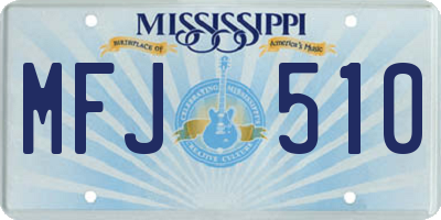 MS license plate MFJ510