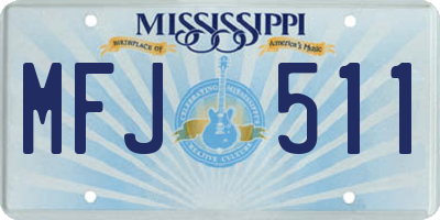 MS license plate MFJ511