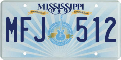 MS license plate MFJ512