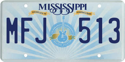 MS license plate MFJ513