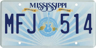 MS license plate MFJ514