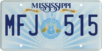 MS license plate MFJ515
